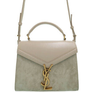 Saint Laurent Cassandra top handle bag light beige leather suede